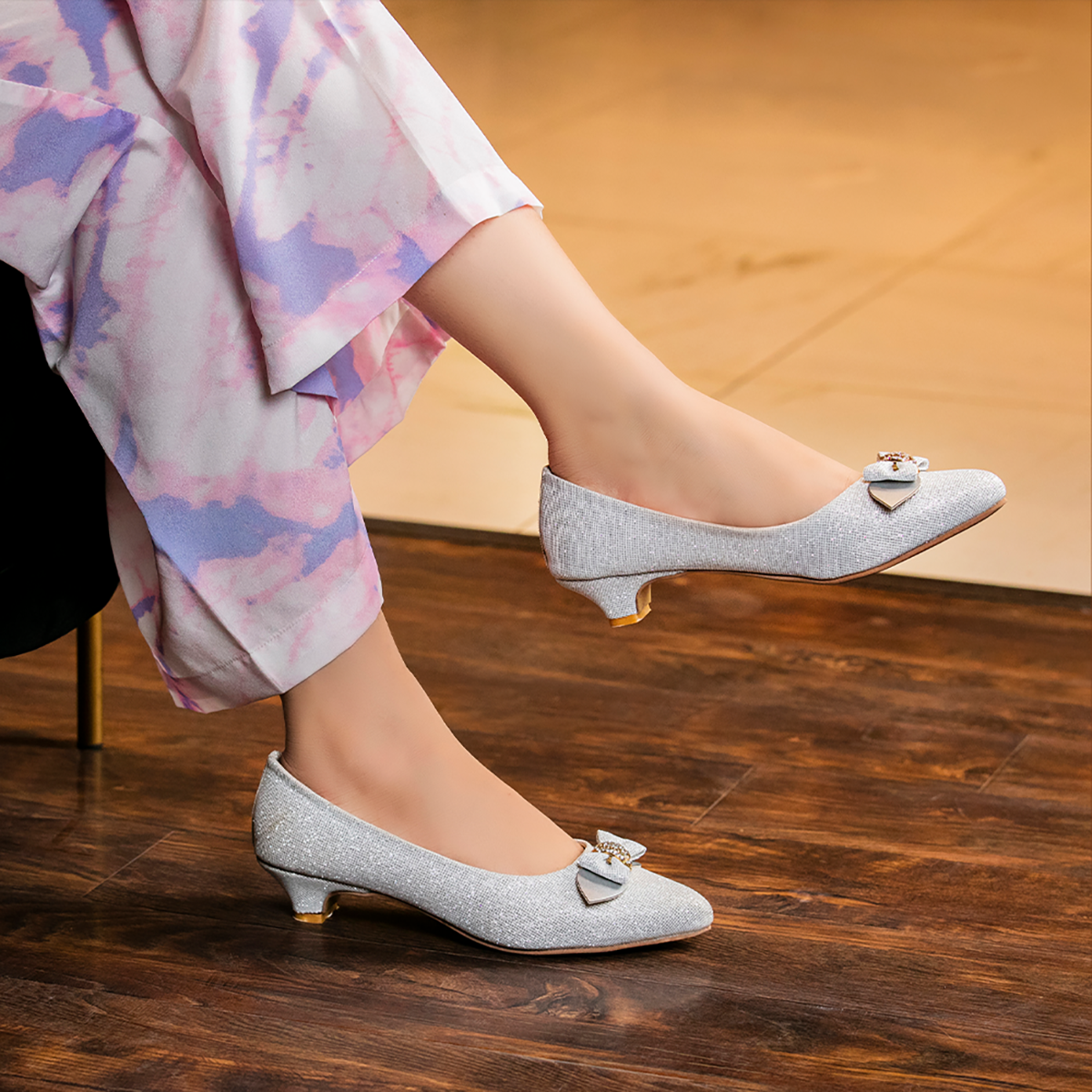 Silver Formal Court Shoes 085500 – Heels Shoes New