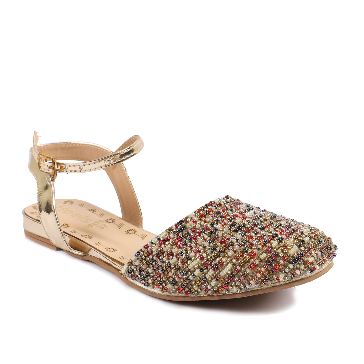 Gold glitter sales ankle strap heels