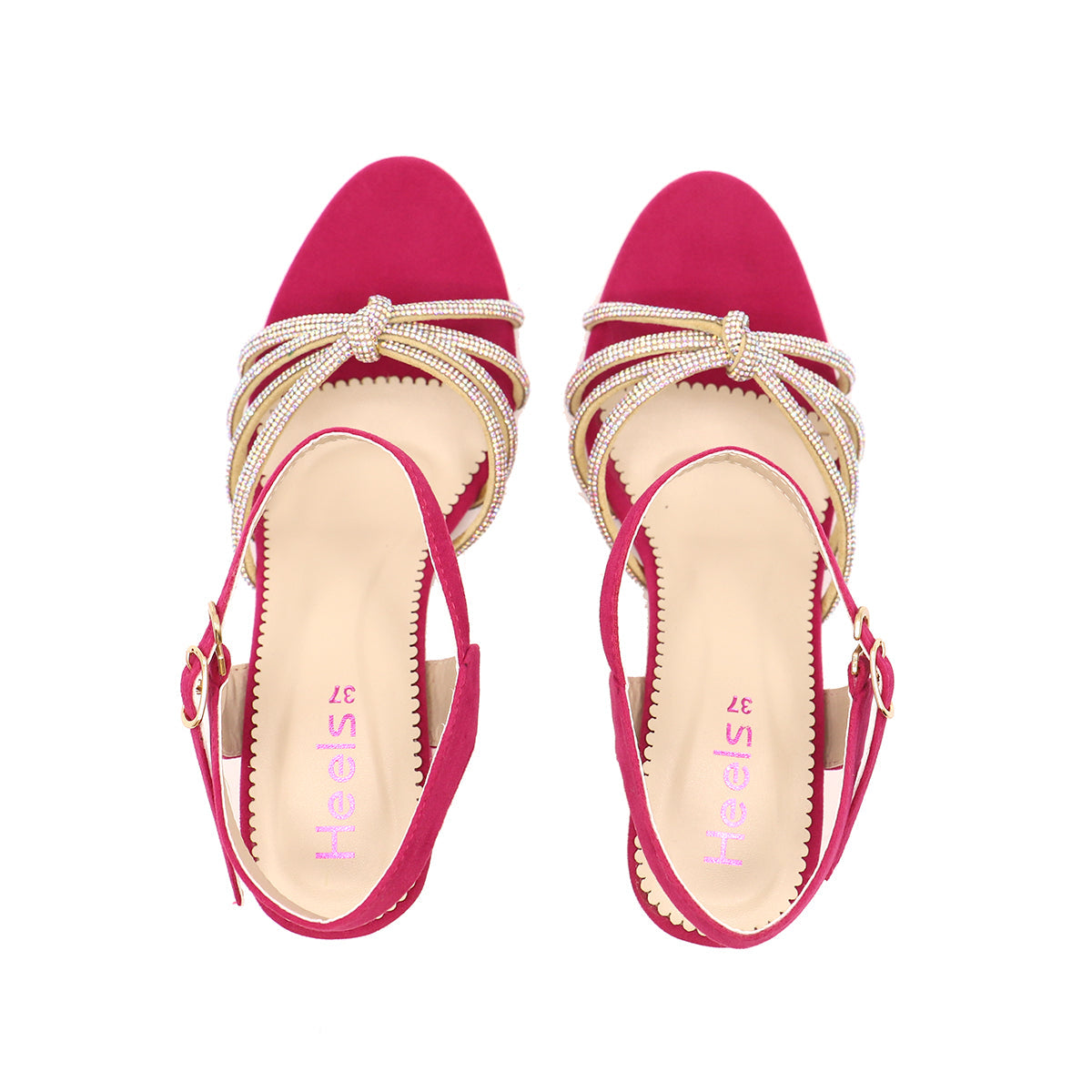 Shocking Pink Fancy Sandal 066692 Heels Shoes