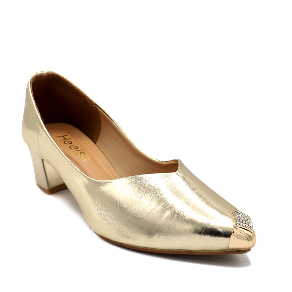 Gold heels outlet low heel