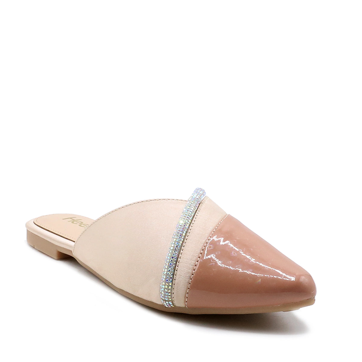 MID HEEL 45 MM MULE IN PEACH PINK SUEDE