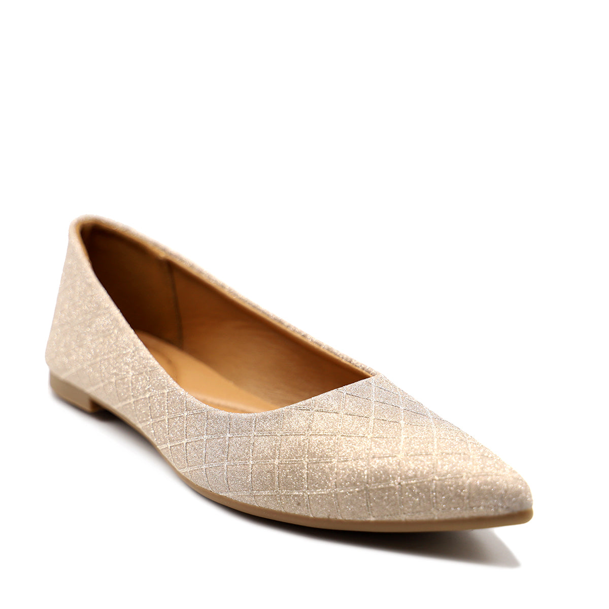 Gold glitter 2024 flat shoes