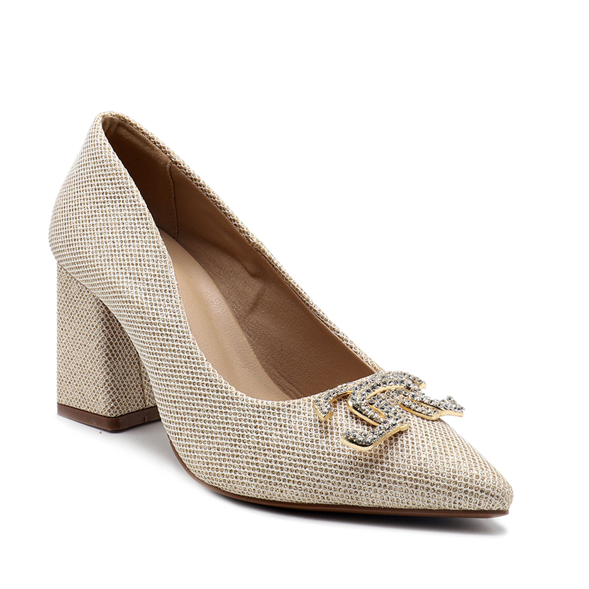 Gold shoes 2025 block heel