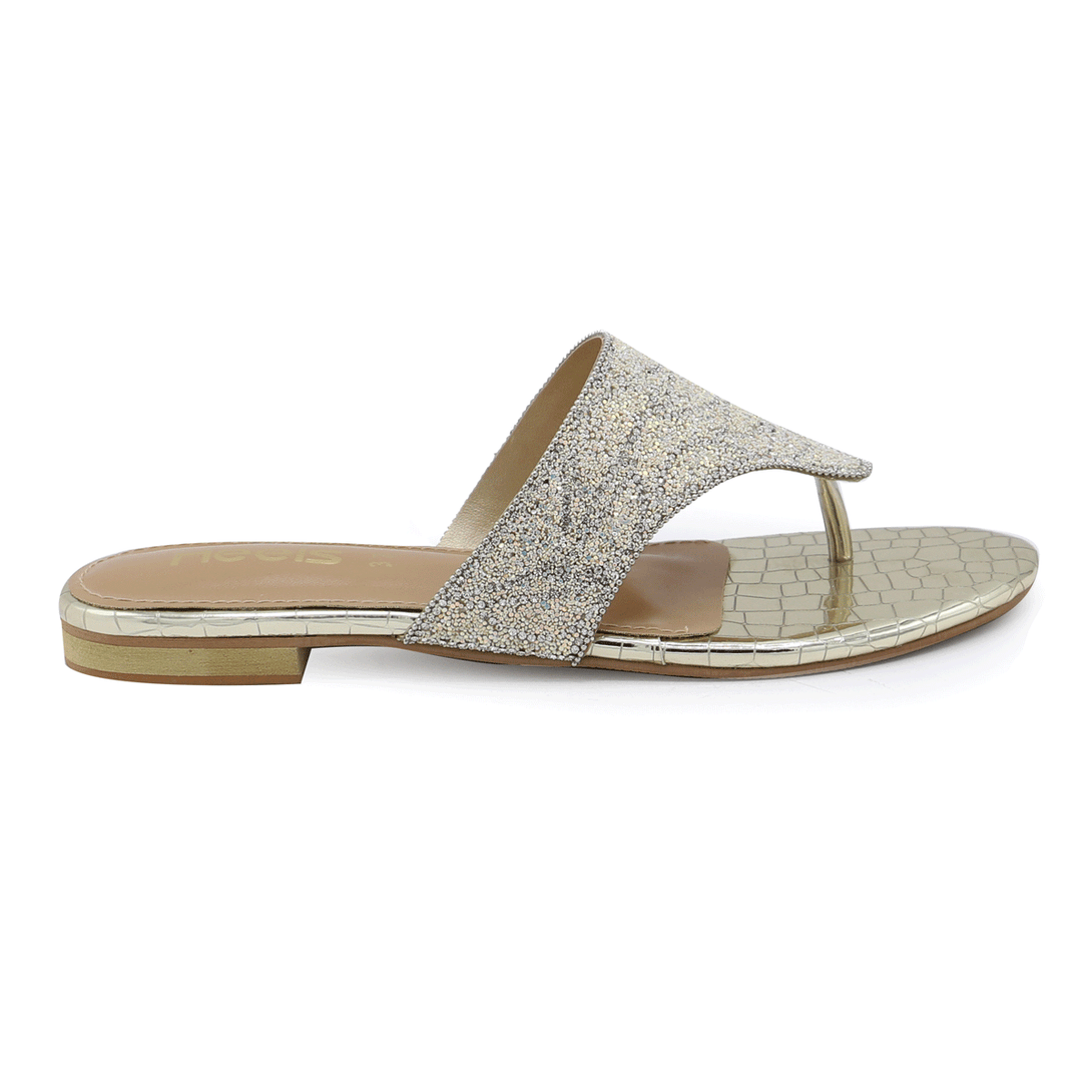 Golden Fancy Chappal 010106