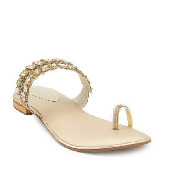 Golden Fancy Chappal 010094