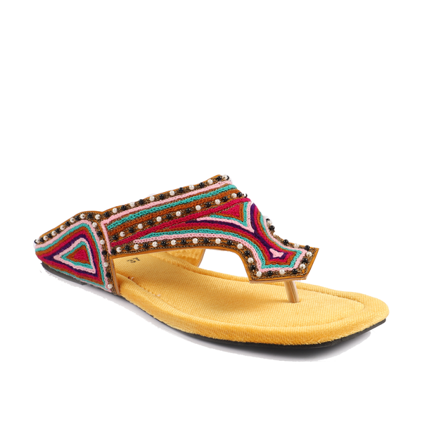 Yellow Ethnic Chappal 005680