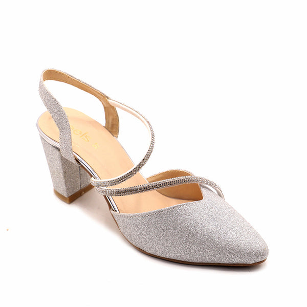 Silver Fancy Court Shoes 087066