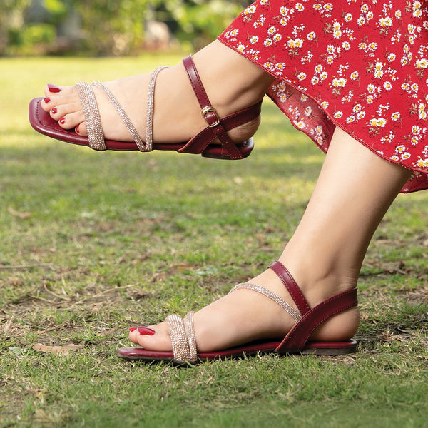 Maroon Fancy Sandal L00600001