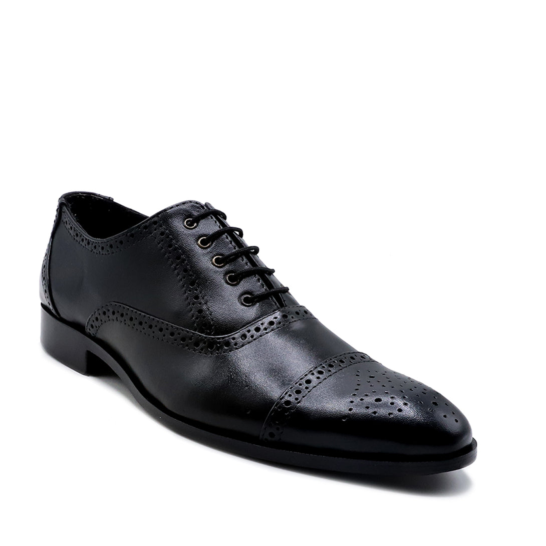 Men black formal leather lace-up shoes â€“ classic and stylish office footwear