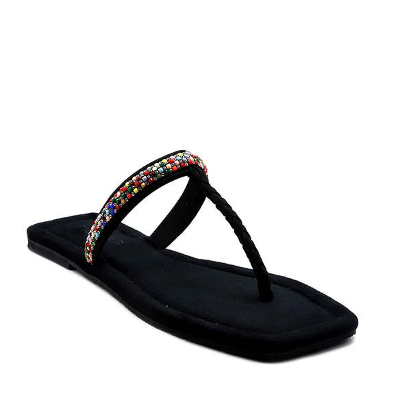 Black casual chappal for women stylish and comfortable footwear
