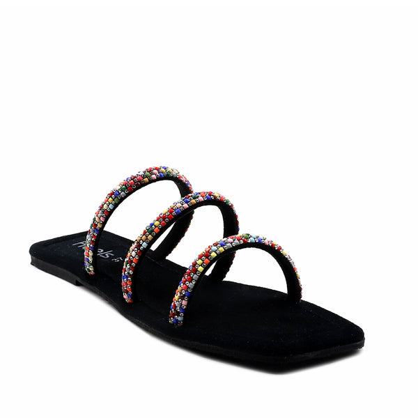 Black casual women slipper with soft sole for everyday wear
