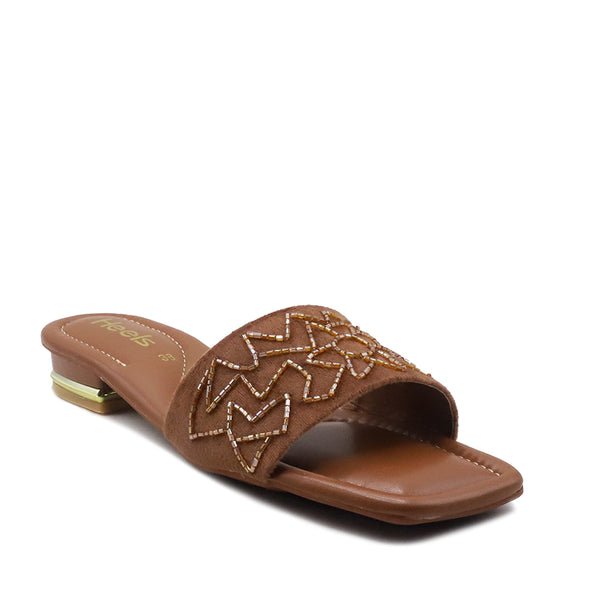 Brown casual slippers for women comfortable everyday footwear