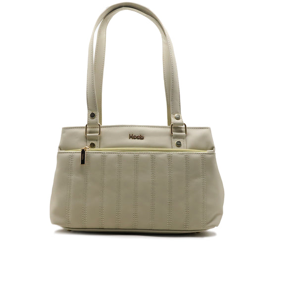 Cream casual handbag for women stylish and spacious everyday bag