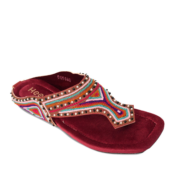 Maroon Ethnic Chappal 005680