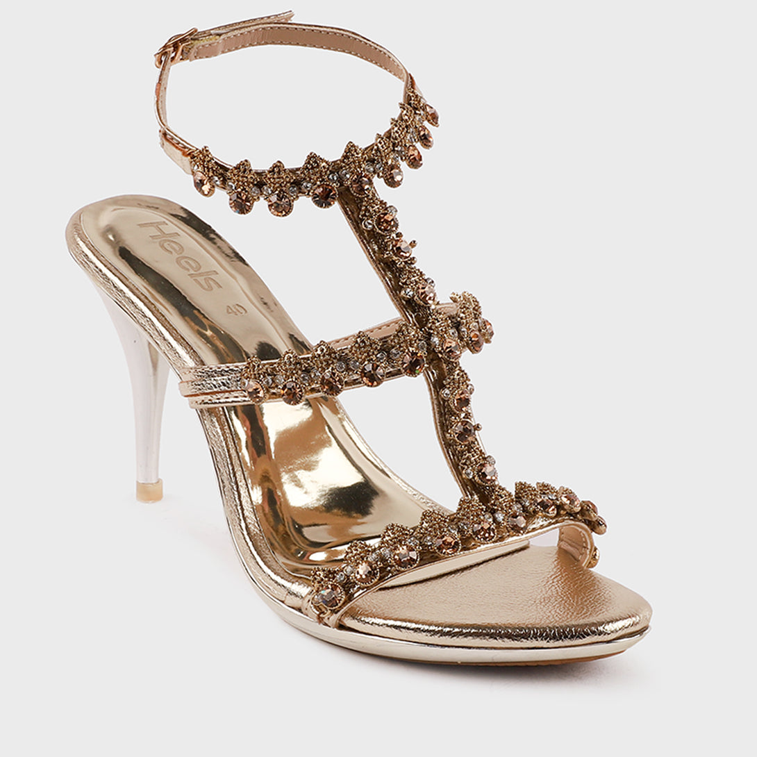 Golden Bridal Sandal for Brides in Pakistan