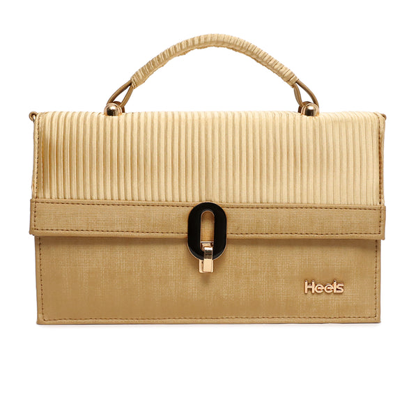 Golden casual clutch for ladies in Pakistan, fancy party & wedding wear clutch bag.