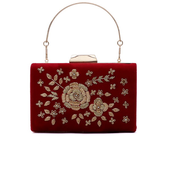 Maroon Fancy Clutch C00C20214