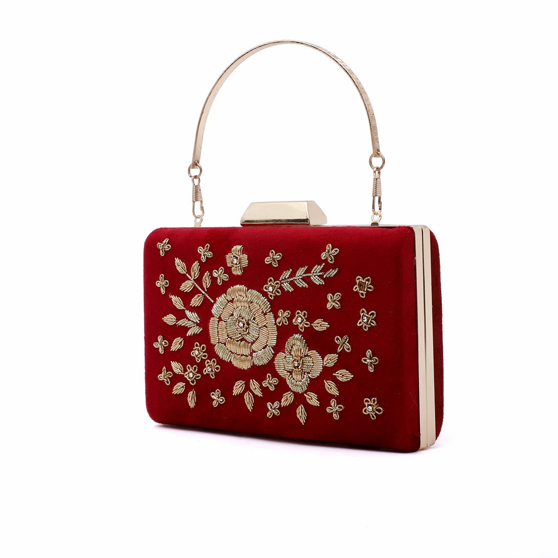 Maroon Fancy Clutch C00C20214