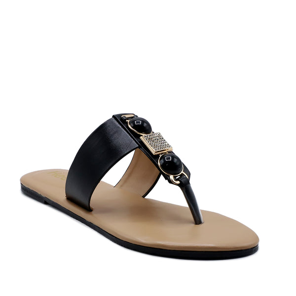 Black Casual Chappal L00500019