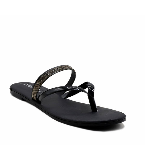 Black Casual Chappal L00500024