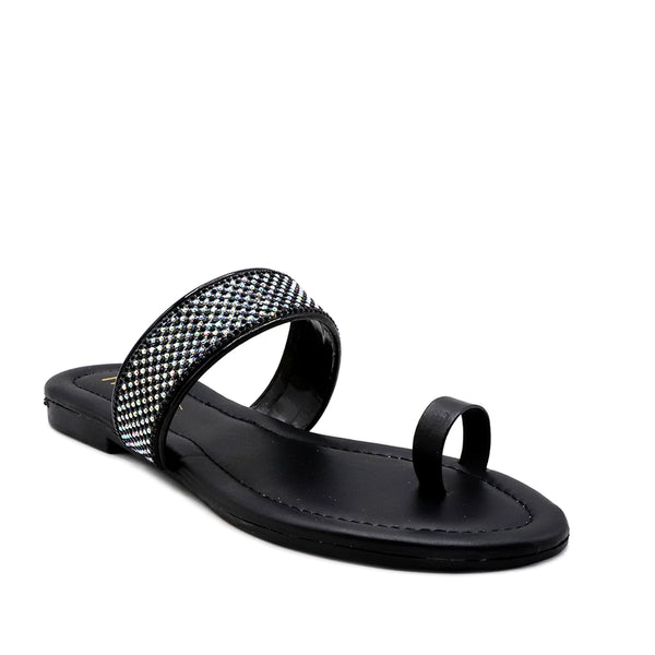 Black Casual Chappal L00500021