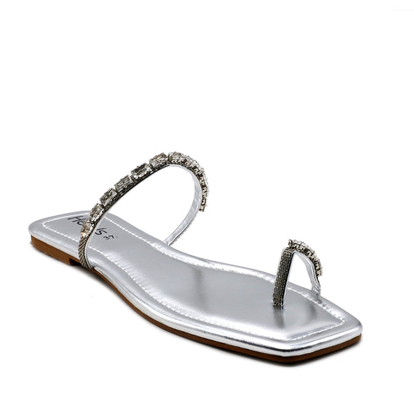 Silver Casual Chappal L00500032