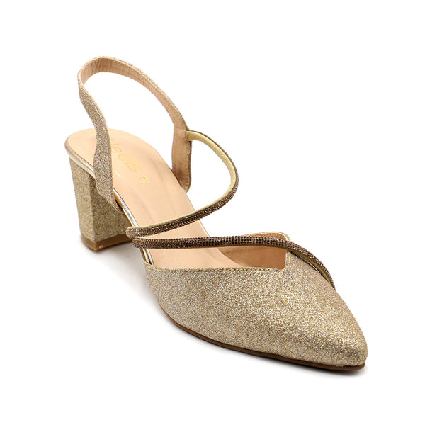 Golden Fancy Court Shoes 087066