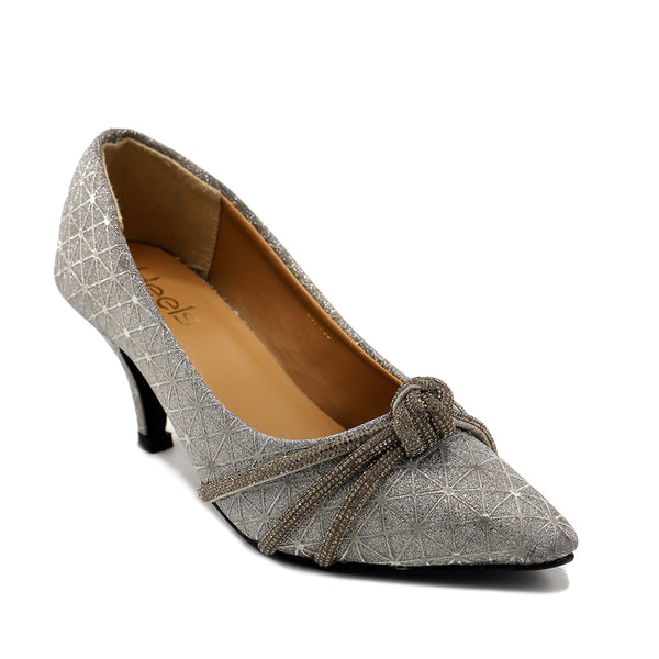 Grey Fancy Court Shoes 087068
