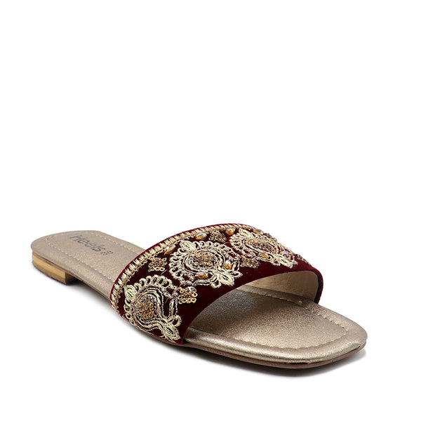 Maroon Ethnic Slipper L00350015