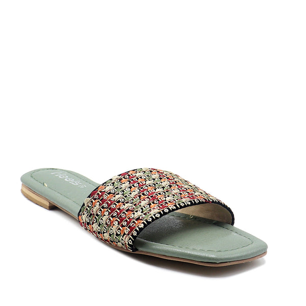 Green Ethnic Slipper L00350013