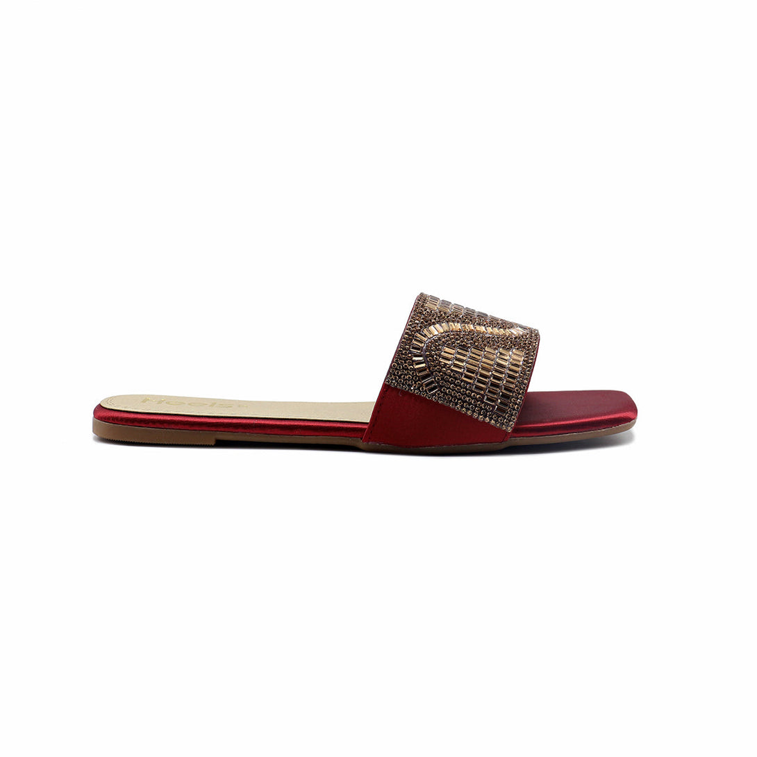 Maroon Fancy Slipper L00420003 – Heels Shoes