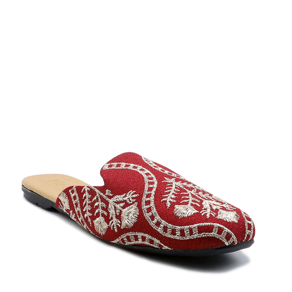 Maroon Ethnic Mule L00120016