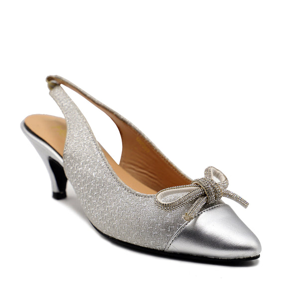 Silver Fancy Court Shoes 087069
