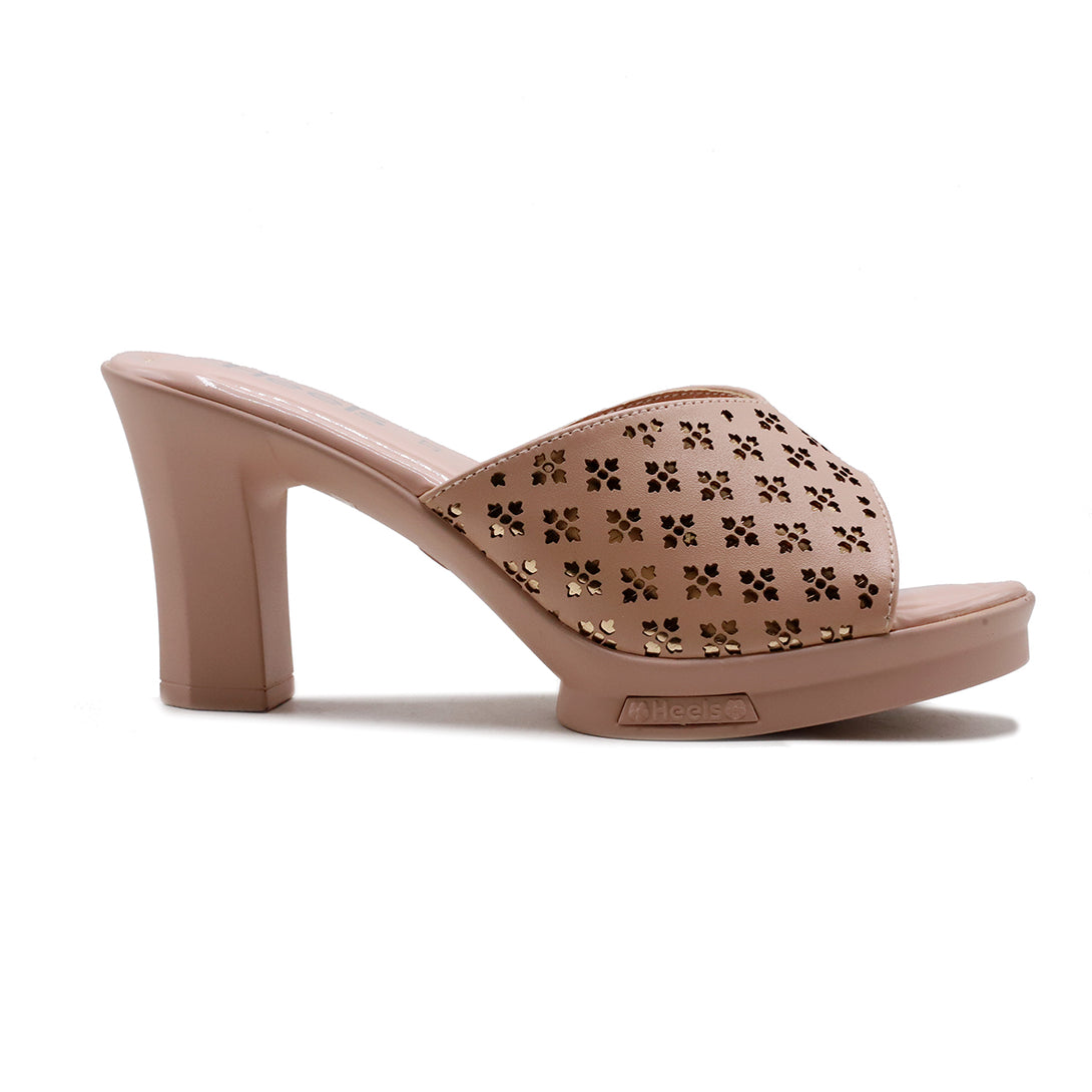 Light pink formal slippers for women 