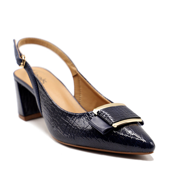 Navy Formal Court Shoes 085431