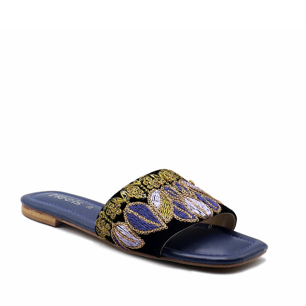 Navy Ethnic Slipper L00350016