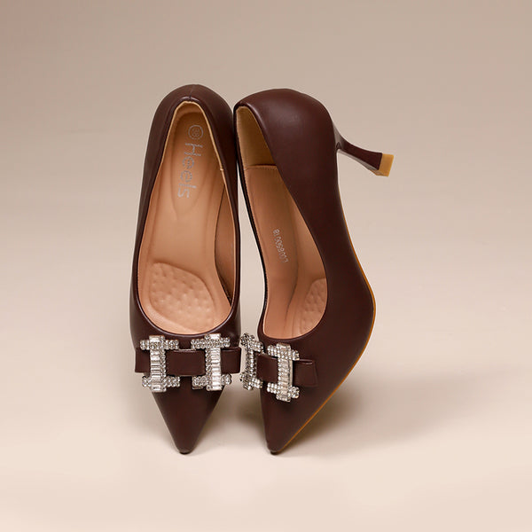 Coffee Formal Court Shoes L00850018