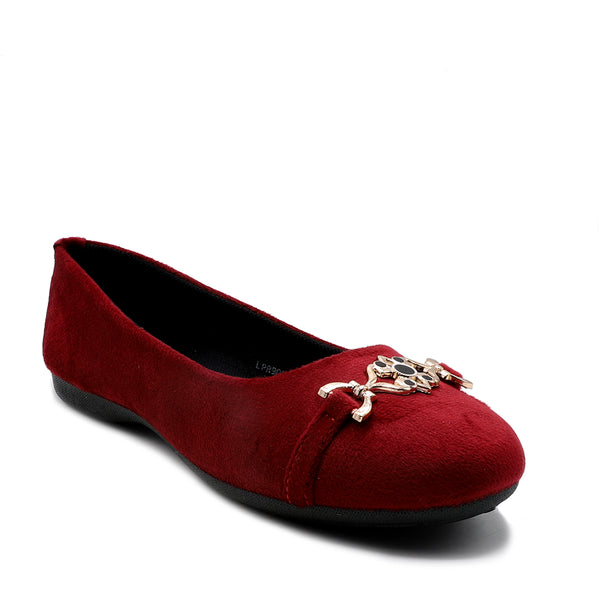 Maroon Casual Pumps LPR900011