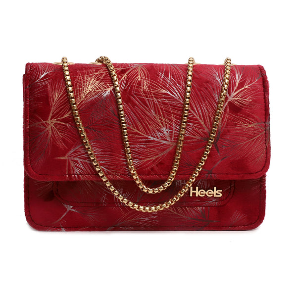 Maroon Casual Boxy Clutch C00C08125