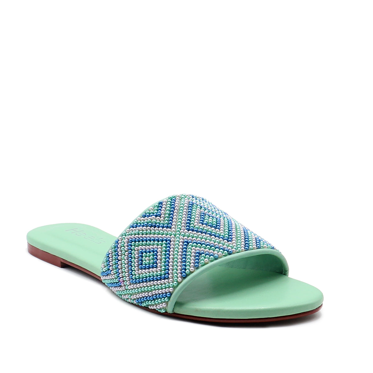 Green Ethnic Slipper 010117 – Heels Shoes