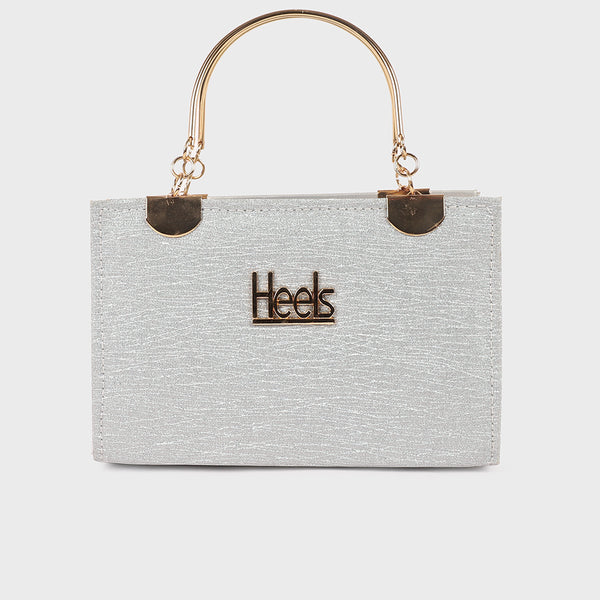 Silver Fancy Hand Bag P00P20012
