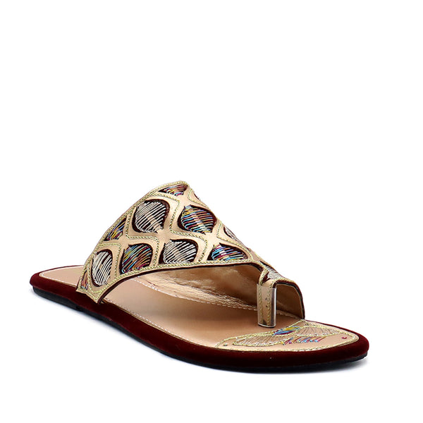 Maroon Ethnic Chappal L00500014