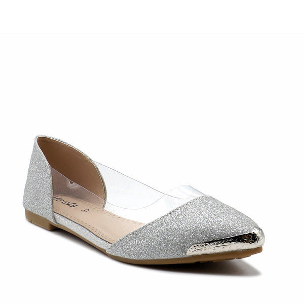 Silver Casual Pumps 090835