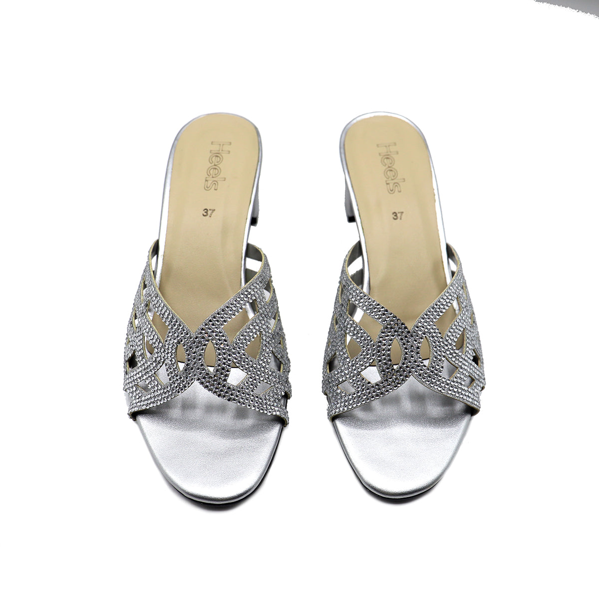 Silver Fancy Slipper 045168 – Heels Shoes