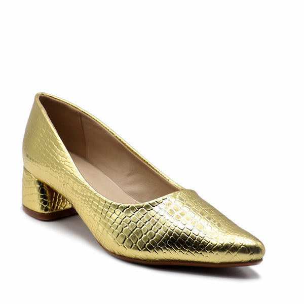 Golden Fancy Court Shoes 087118