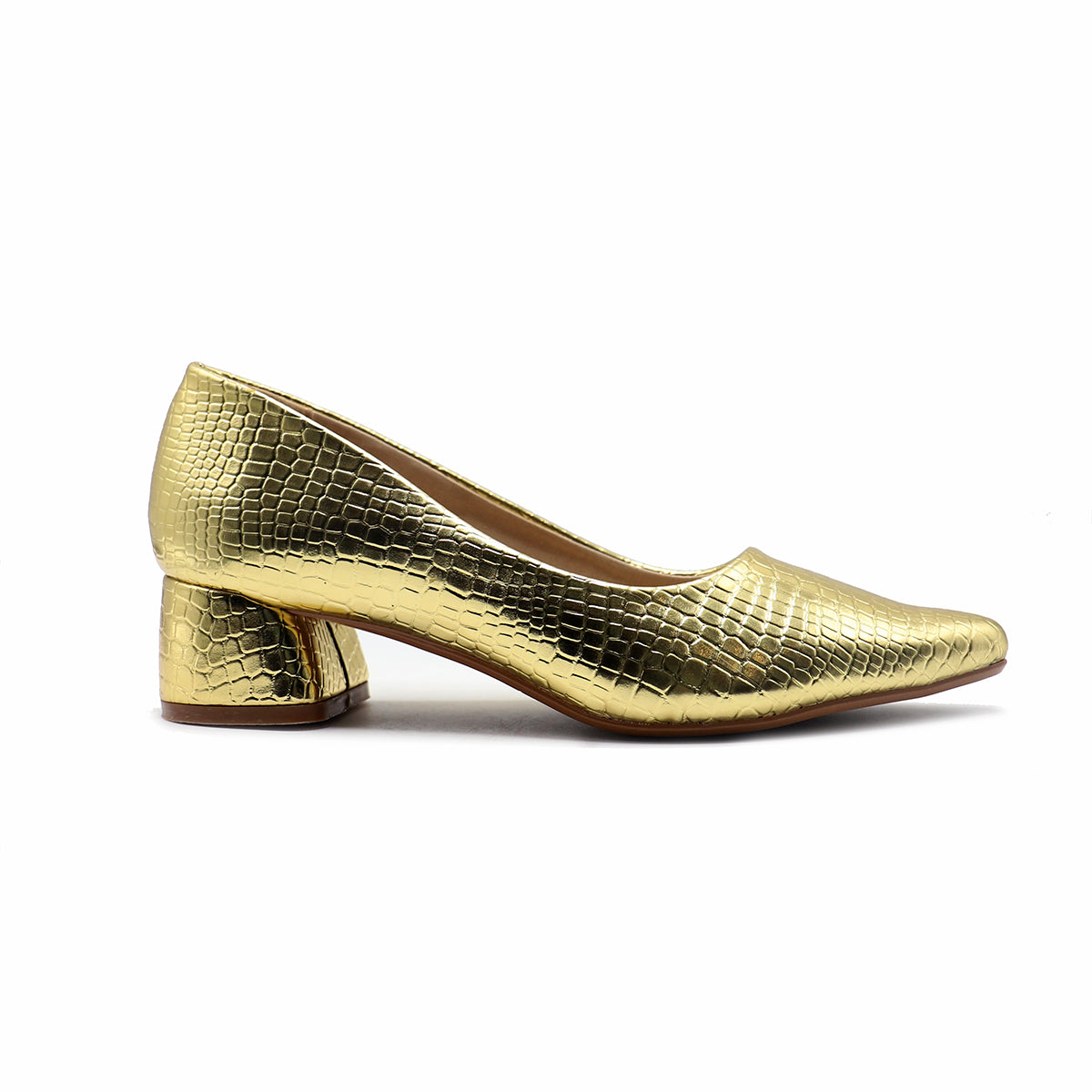 Gold discount court heels