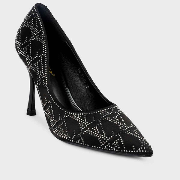 Black Fancy Court Shoes L00870049