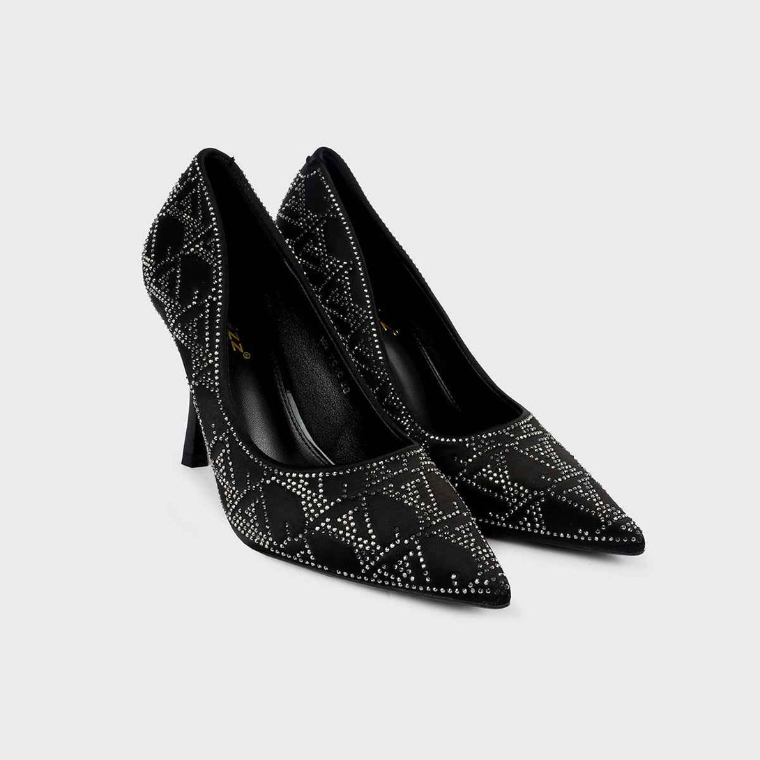 Black Fancy Court Shoes L00870049