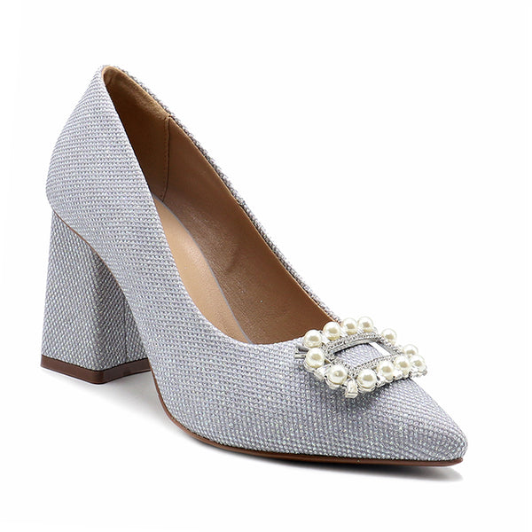 Grey Formal Court Shoes 087115
