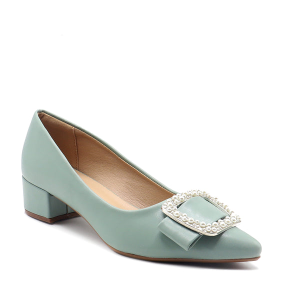 Mint Green Formal Court Shoes 085511